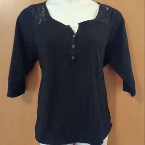 Lace Trim knit blouse